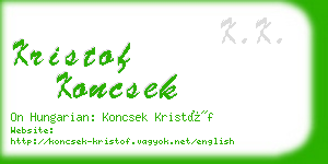 kristof koncsek business card